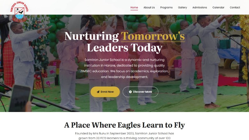 Samtron Junior School website by Nait Digital Solutions